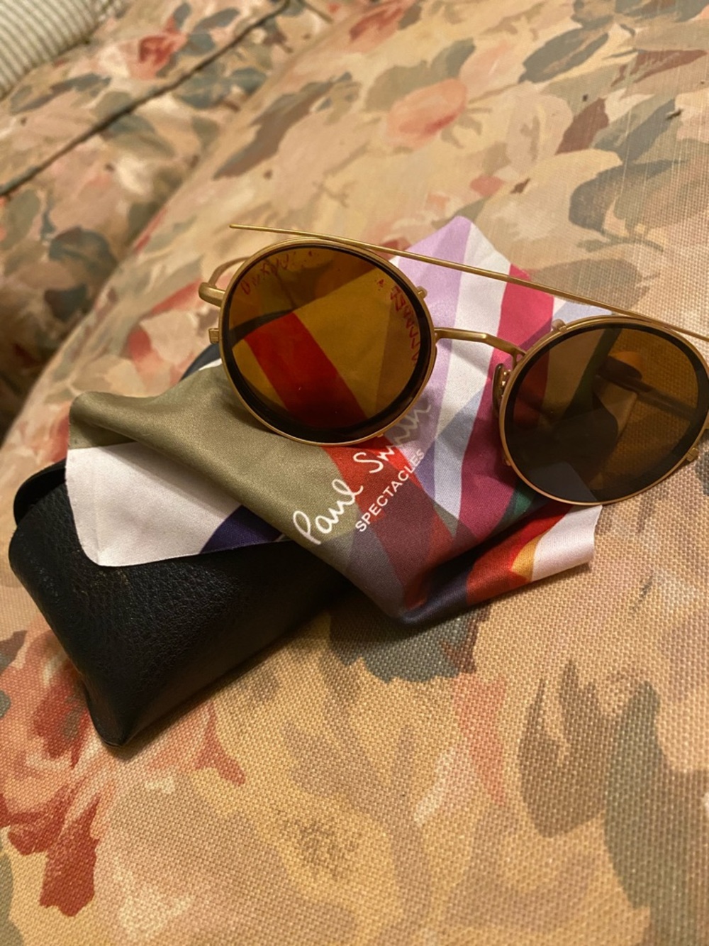 Oliver People’s Women’s Gold Frame Sunglasses with Amber Lenses